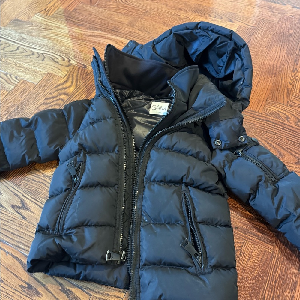 Sam. New York boys matte black coat